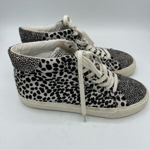 Madewell Women Shoes Sidewalk High-Top Spotted Genuine Calf Hair Sneaker Size 7